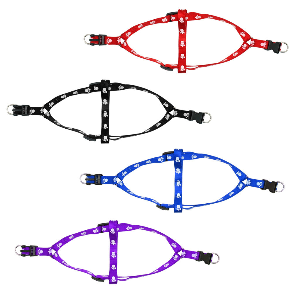 Stylish Paw Print Adjustable Harness & Leash - Pet Bliss