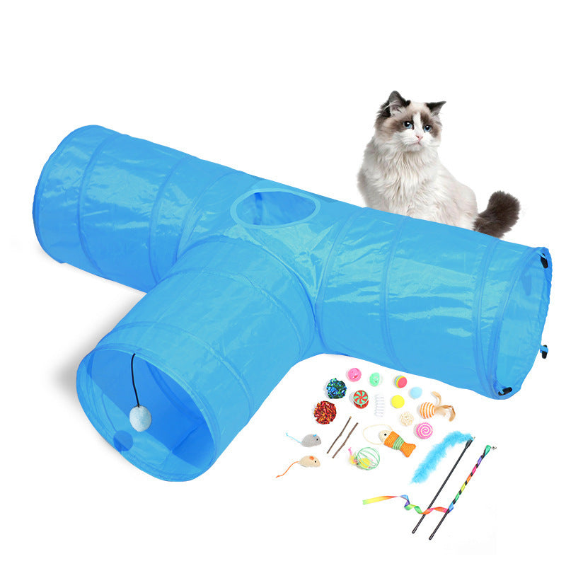 3-Way Cat Tunnel – Ultimate Fun for Playful Kitties! - Pet Bliss
