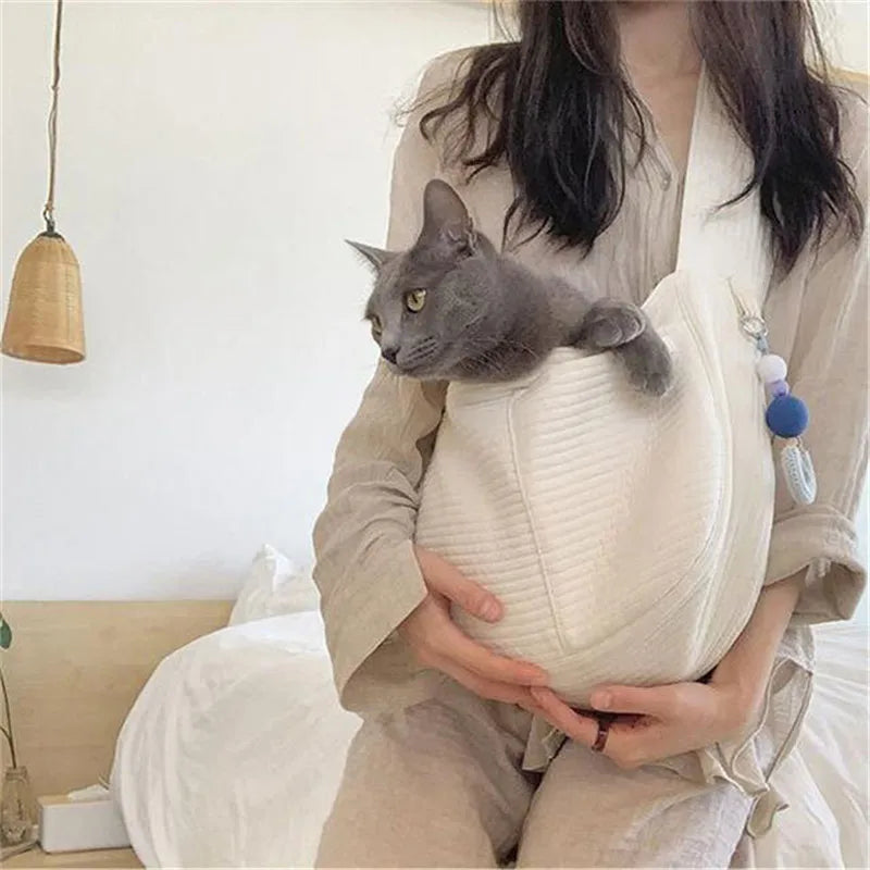 Cozy Pet Sling Carrier 👜 Hands-Free Comfort! - Pet Bliss