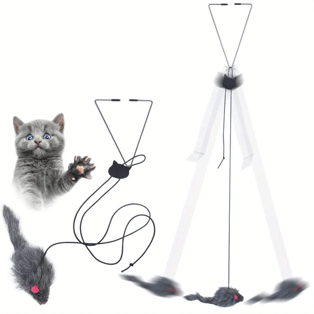 Interactive Hanging Cat Toy with Adjustable Bungee 🐭 - Pet Bliss