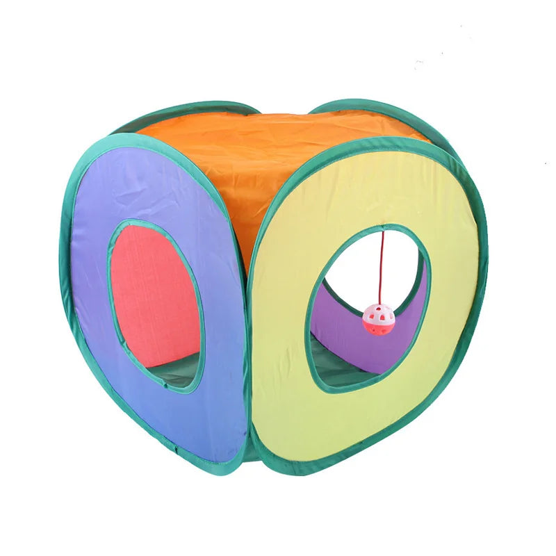 Rainbow Cat Tunnel – The Ultimate Playground for Curious Kitties! - Pet Bliss