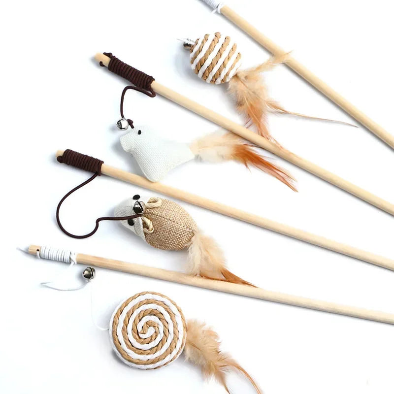 Interactive Cat Wand Toy Set 🎣 - Pet Bliss