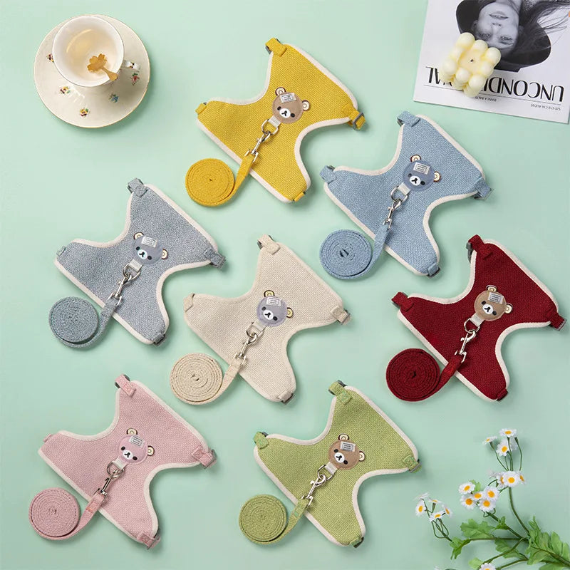 Teddy Bear Harness & Leash Set – Gentle, Cute, and Ready to Go - Pet Bliss