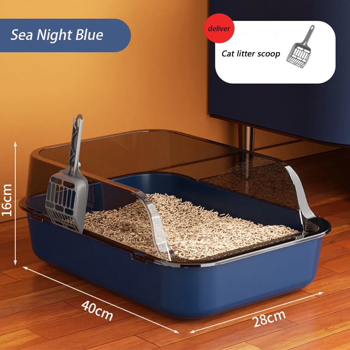 Open Cat Litter Box with Scoop - Pet Bliss