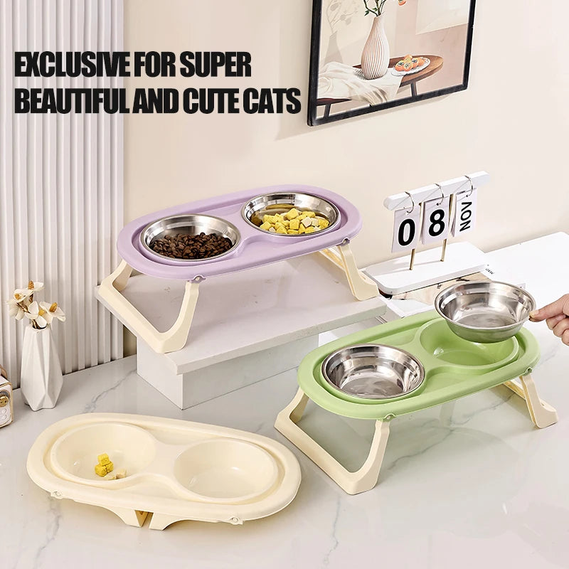 Elegant Tilted Bowl Set – Dining Redefined for Cats - Pet Bliss