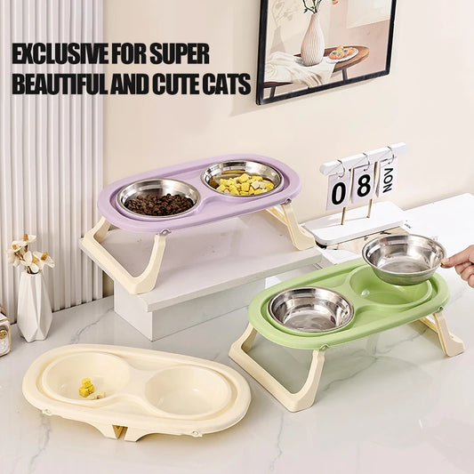 Elegant Tilted Bowl Set – Dining Redefined for Cats - Pet Bliss