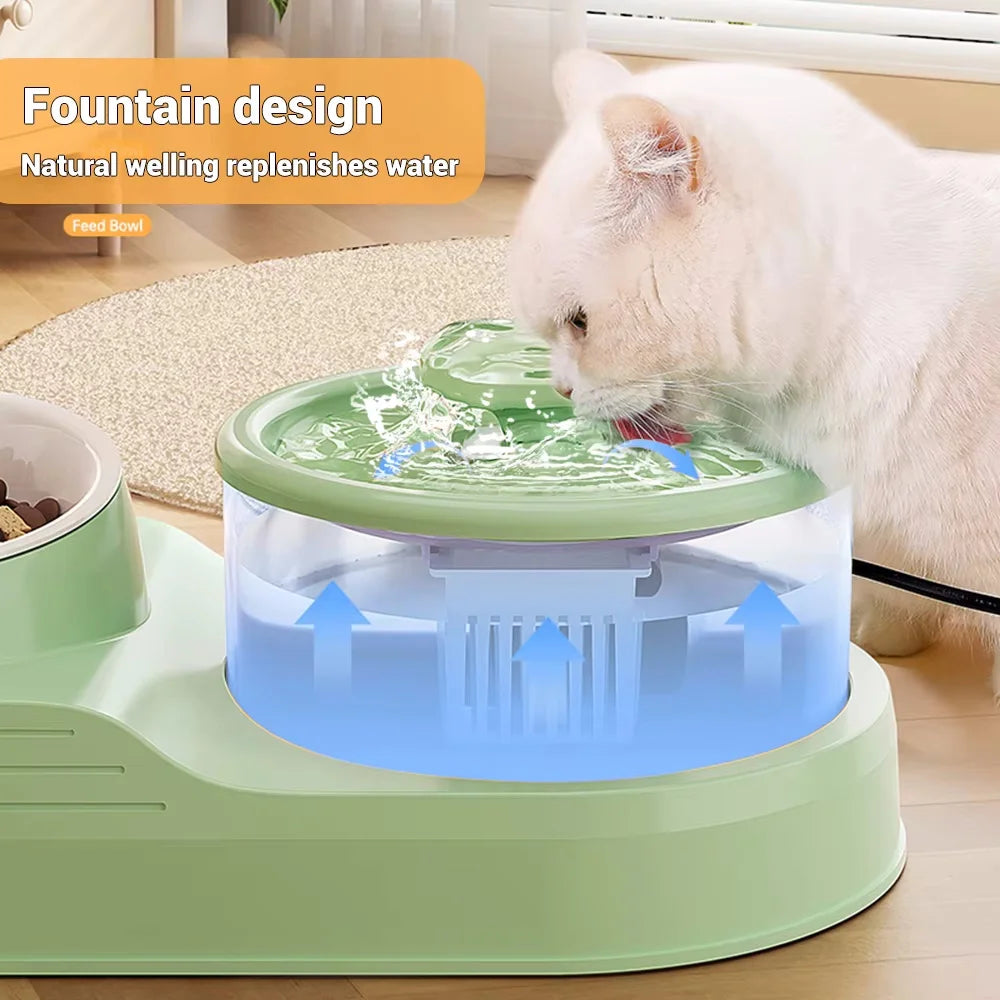 2-in-1 Cat Bowl & Water Fountain – Eat, Drink, and Thrive - Pet Bliss