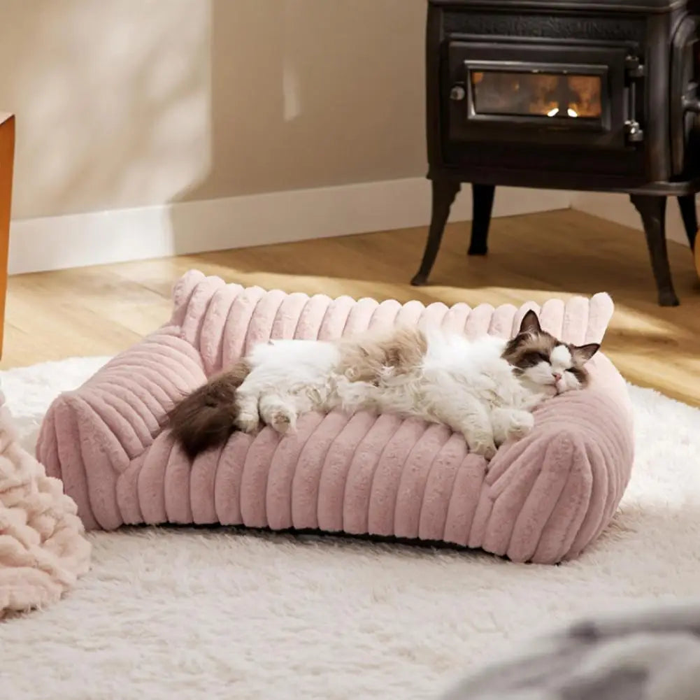 Plush Sofa Pet Bed – Cozy Lounger for Cats & Dogs - Pet Bliss
