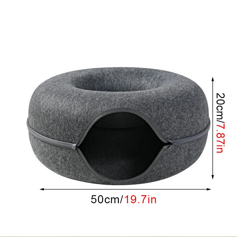 Modern Donut Cat Cave – Sleek, Soft, and Safe - Pet Bliss