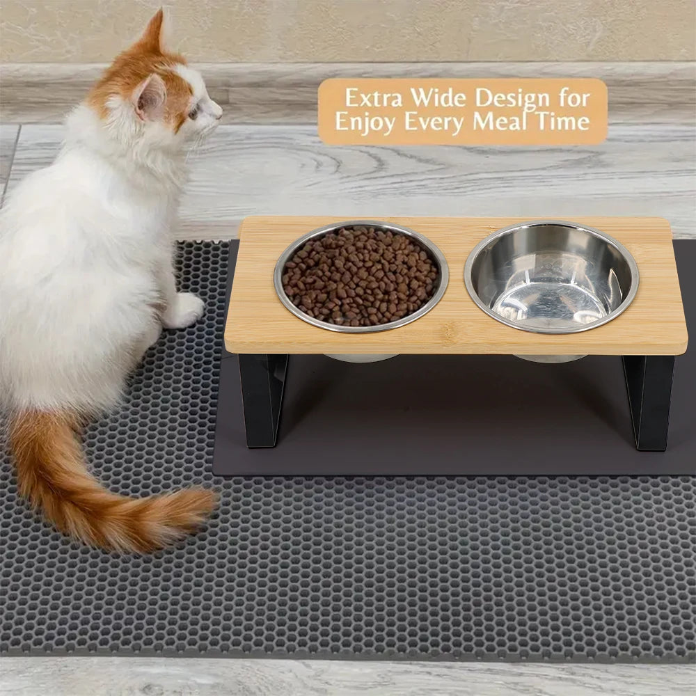 Modern Raised Pet Feeder – Minimal Design, Maximum Comfort - Pet Bliss