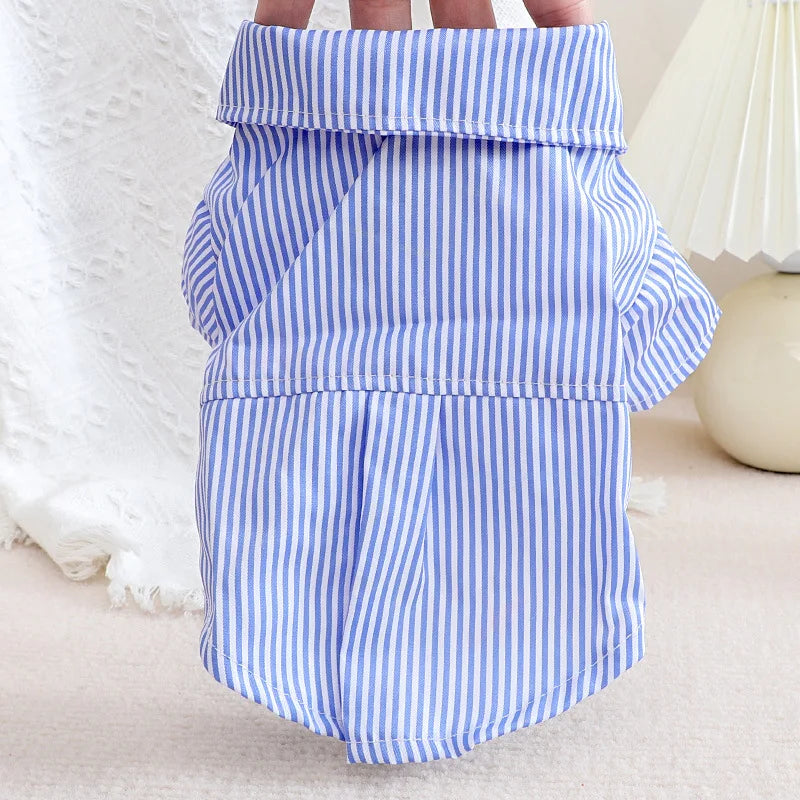 👔 Striped Pet Shirt with Bow Tie – Dapper & Adorable! 🐶 - Pet Bliss