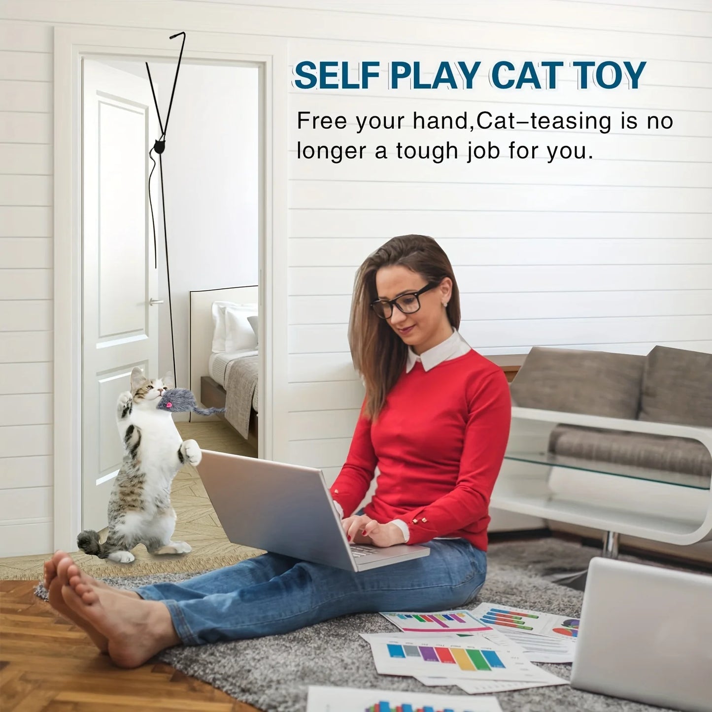 Interactive Hanging Cat Toy with Adjustable Bungee 🐭 - Pet Bliss