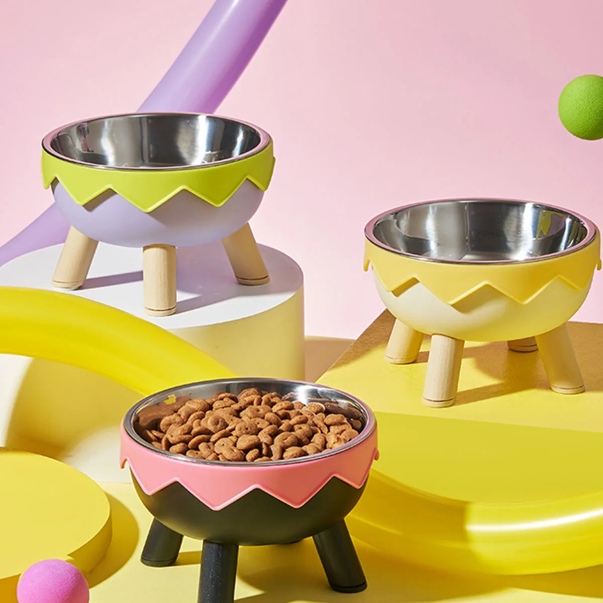 Zigzag Elevated Pet Bowl – Stand Tall, Eat Well - Pet Bliss