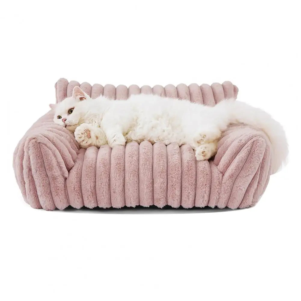 Plush Sofa Pet Bed – Cozy Lounger for Cats & Dogs - Pet Bliss