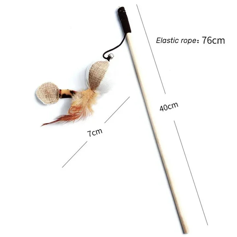 Interactive Cat Wand Toy Set 🎣 - Pet Bliss
