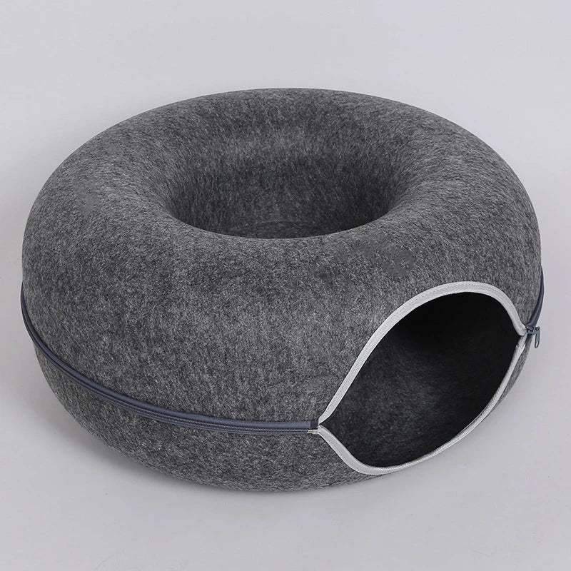 Modern Donut Cat Cave – Sleek, Soft, and Safe - Pet Bliss
