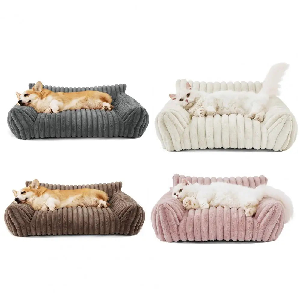Plush Sofa Pet Bed – Cozy Lounger for Cats & Dogs - Pet Bliss