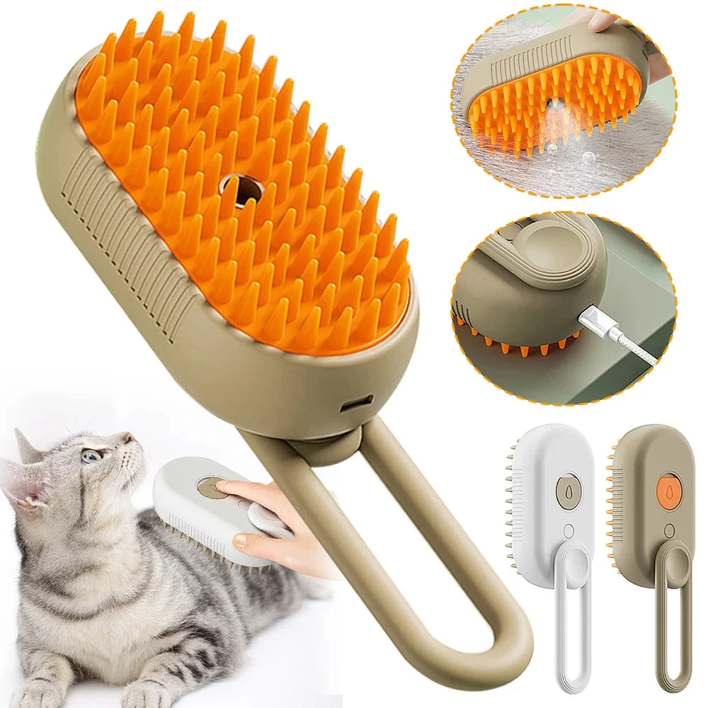 SteamEase 3-in-1 Pet Brush 🐾 - Pet Bliss