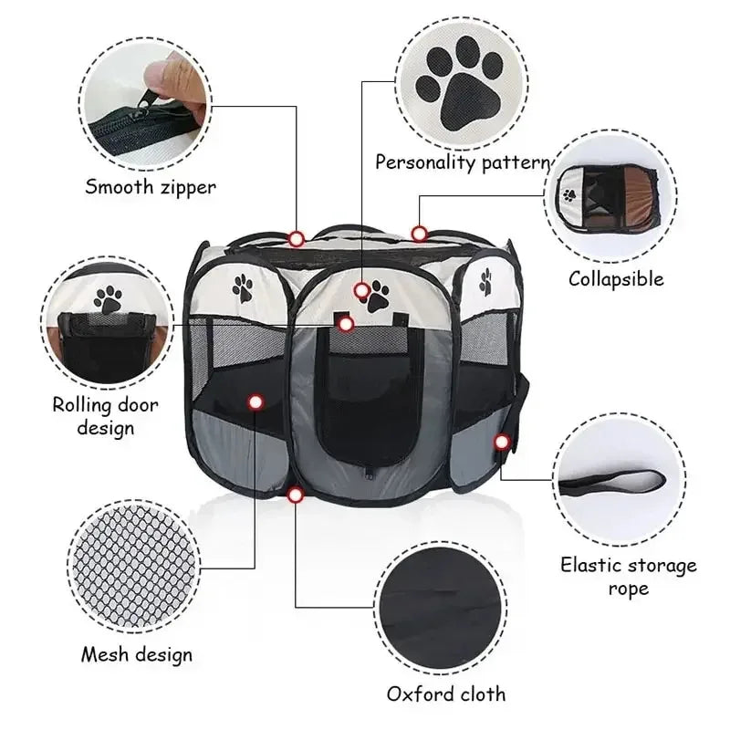 Portable Pet Playpen 🏕️ Spacious, Safe & Travel-Friendly! - Pet Bliss