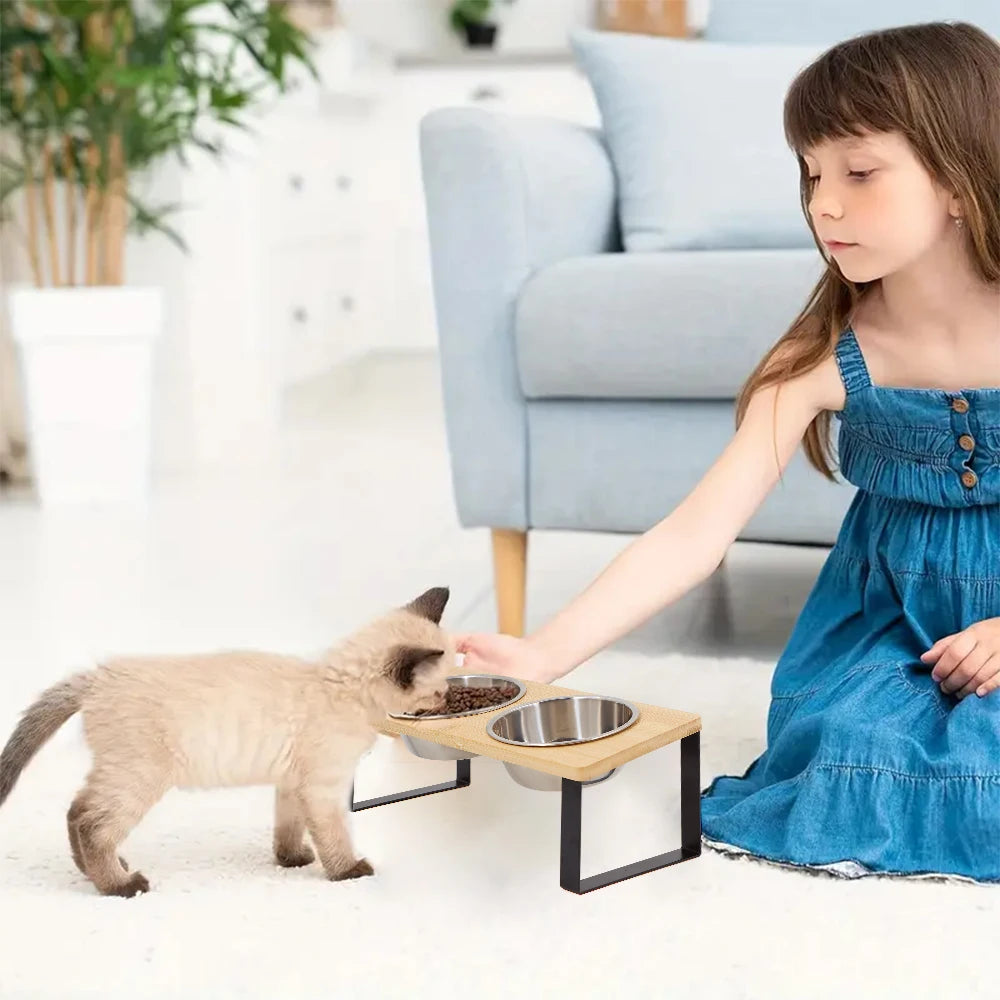 Modern Raised Pet Feeder – Minimal Design, Maximum Comfort - Pet Bliss
