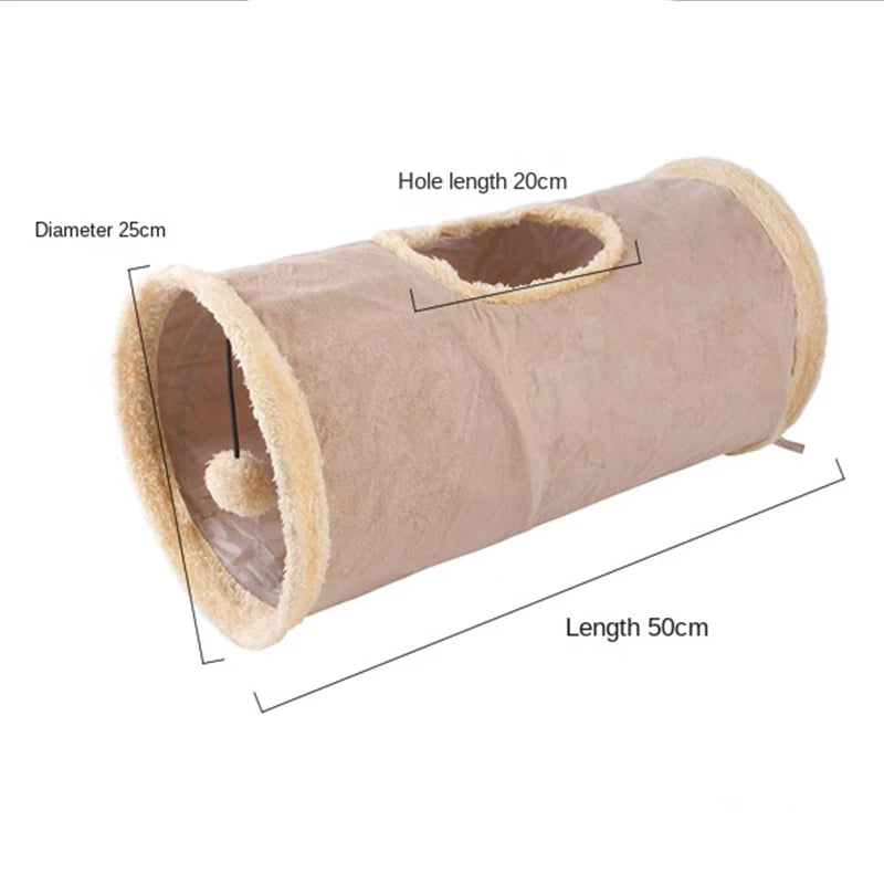 Plush Cat Tunnel – Soft, Safe & So Much Fun - Pet Bliss