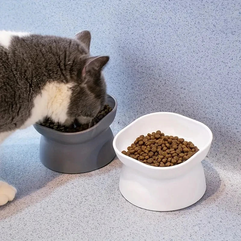 Curved Elevated Pet Bowl – Stylish, Ergonomic, and Spill-Resistant - Pet Bliss