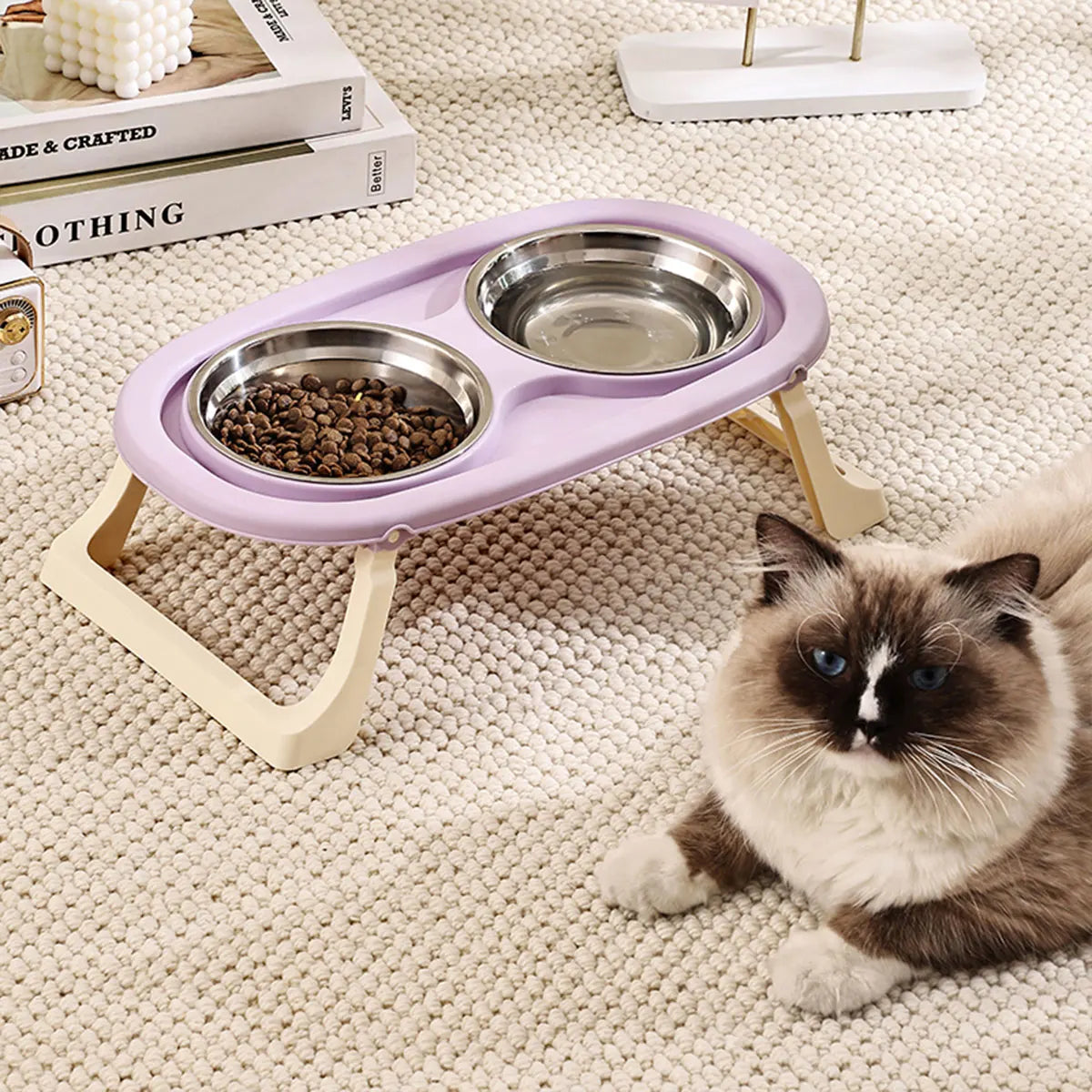 Elegant Tilted Bowl Set – Dining Redefined for Cats - Pet Bliss