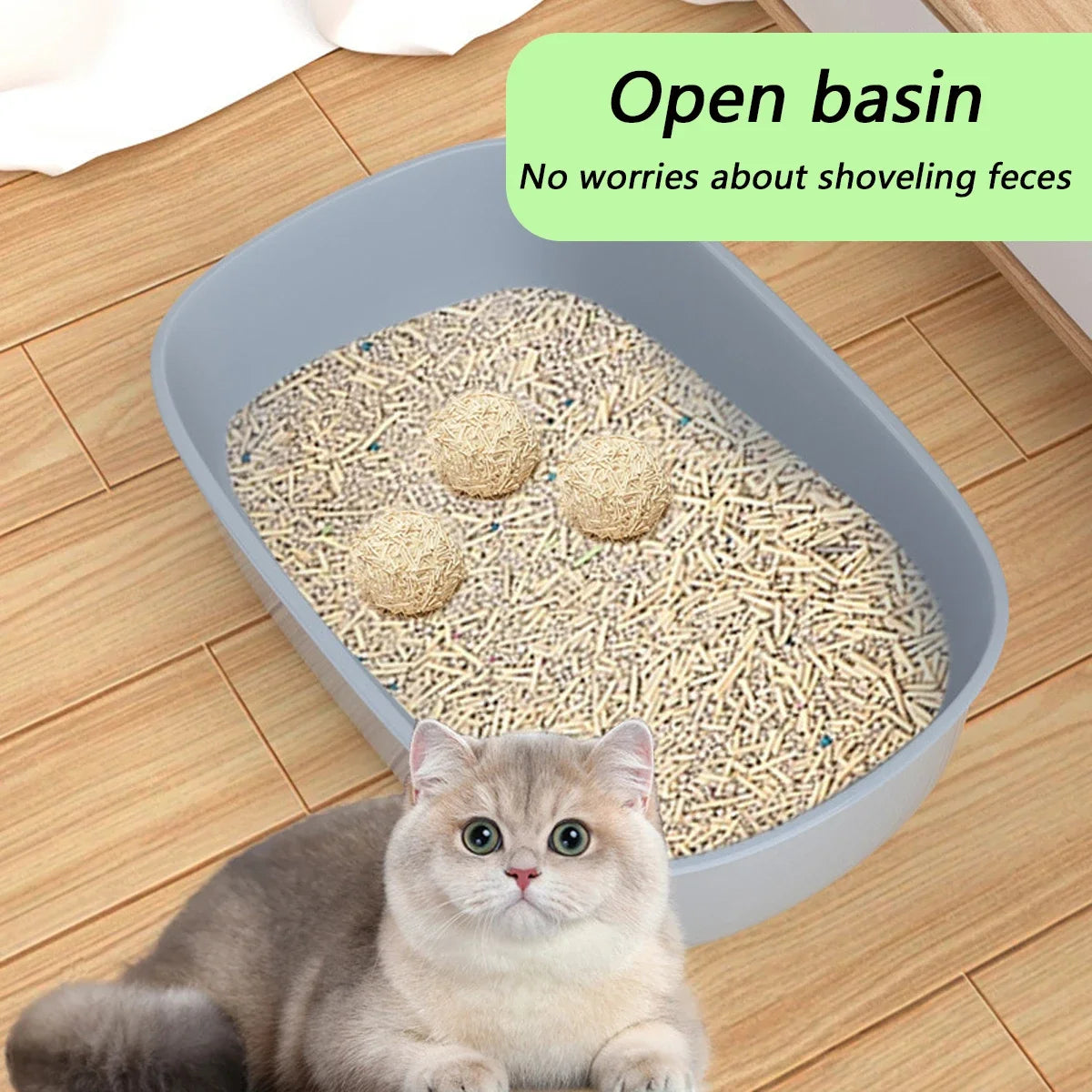 Open Cat Litter Box with Scoop - Pet Bliss