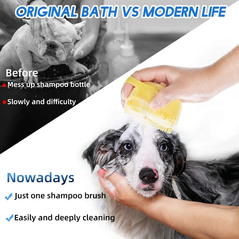 2-in-1 Pet Bath Brush & Shampoo Dispenser – Ultimate Grooming for Dogs & Cats!🛁 - Pet Bliss