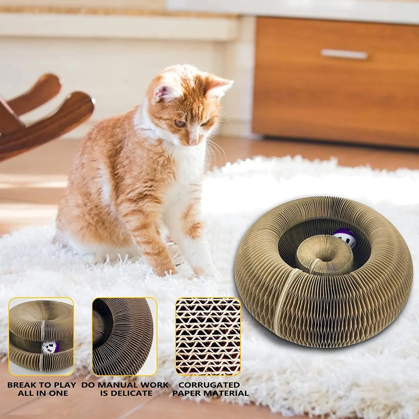 Cat Hive Scratcher & Play Tunnel – 2-in-1 Fun Zone 🐾 - Pet Bliss