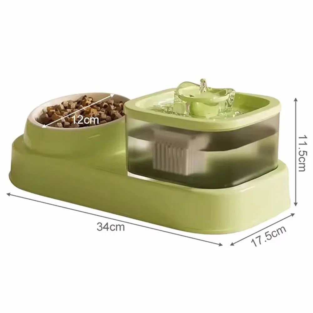 2-in-1 Cat Bowl & Water Fountain – Eat, Drink, and Thrive - Pet Bliss