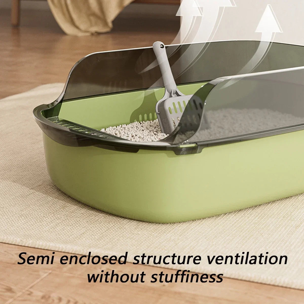 Open Cat Litter Box with Scoop - Pet Bliss
