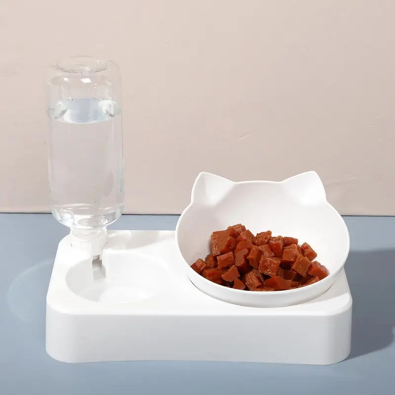 Minimalist Cat Bowl Set with Water Dispenser – Clean, Cute & Clever - Pet Bliss
