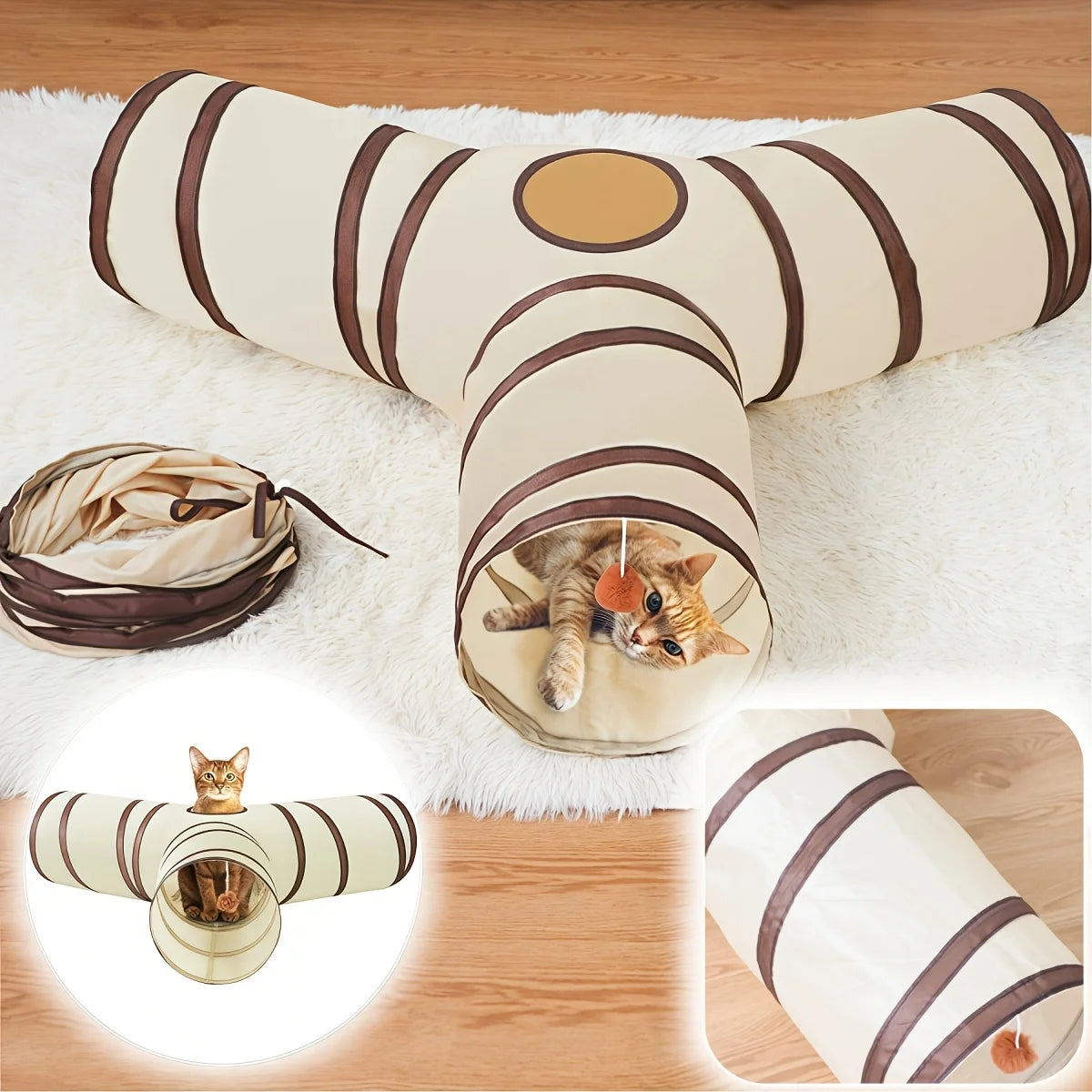 Foldable Cat Tunnel – Hide, Pounce, and Play All Day - Pet Bliss