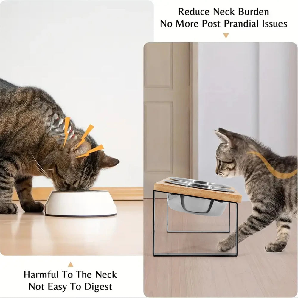 Modern Raised Pet Feeder – Minimal Design, Maximum Comfort - Pet Bliss