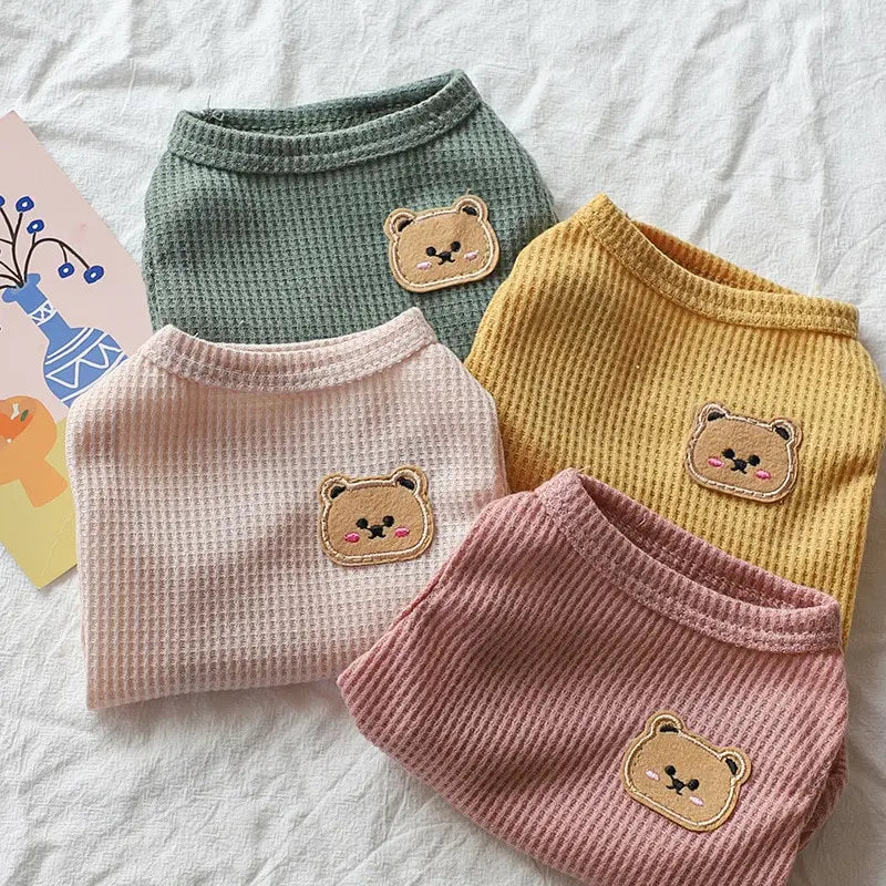 Ribbed Teddy Dog Shirt – Breathable & Adorable - Pet Bliss