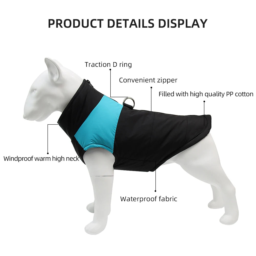 Color-Block Waterproof Dog Jacket – Bold Looks, Warm Walks - Pet Bliss