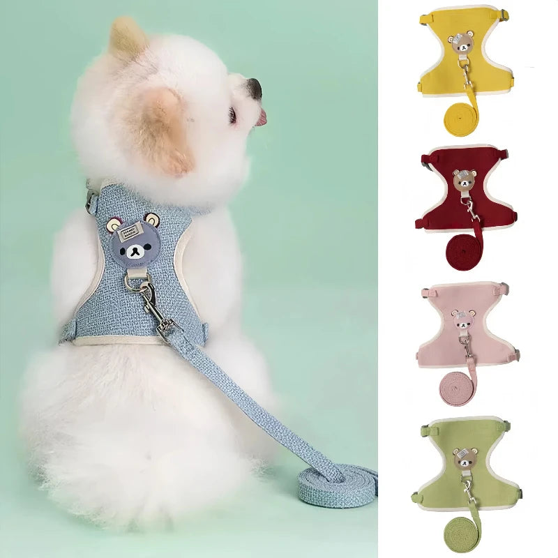 Teddy Bear Harness & Leash Set – Gentle, Cute, and Ready to Go - Pet Bliss