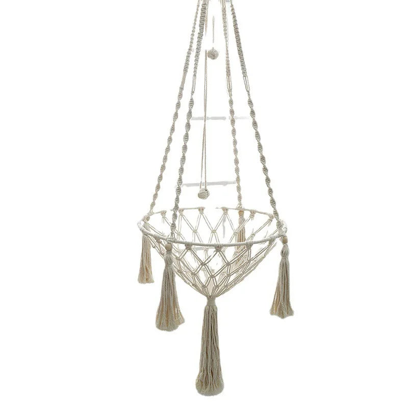 Macrame Hanging Cat Hammock – Boho Bliss for Your Furry Friend! 🌿🧶 - Pet Bliss
