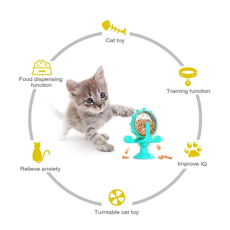 Spinning Magic Wheel – Interactive Food Dispenser for Cats🎡 - Pet Bliss