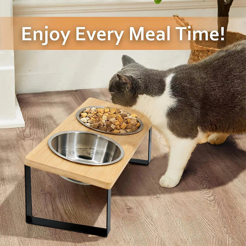 Modern Raised Pet Feeder – Minimal Design, Maximum Comfort - Pet Bliss
