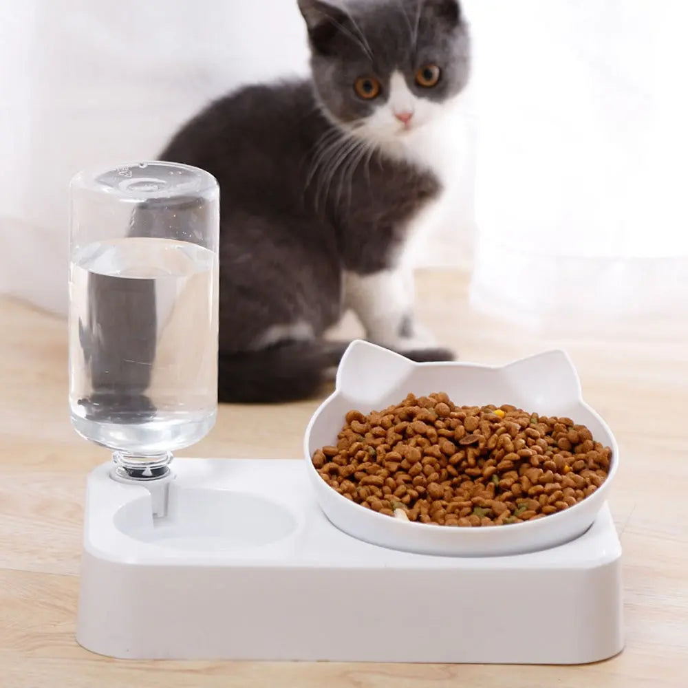 Minimalist Cat Bowl Set with Water Dispenser – Clean, Cute & Clever - Pet Bliss