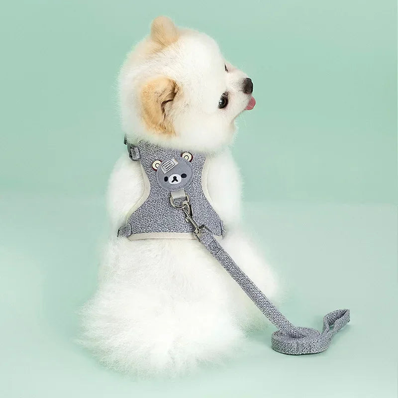 Teddy Bear Harness & Leash Set – Gentle, Cute, and Ready to Go - Pet Bliss