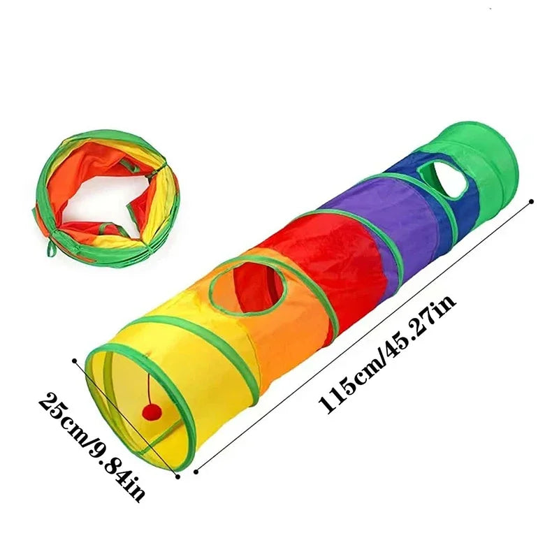 Foldable Cat Tunnel – Hide, Pounce, and Play All Day - Pet Bliss