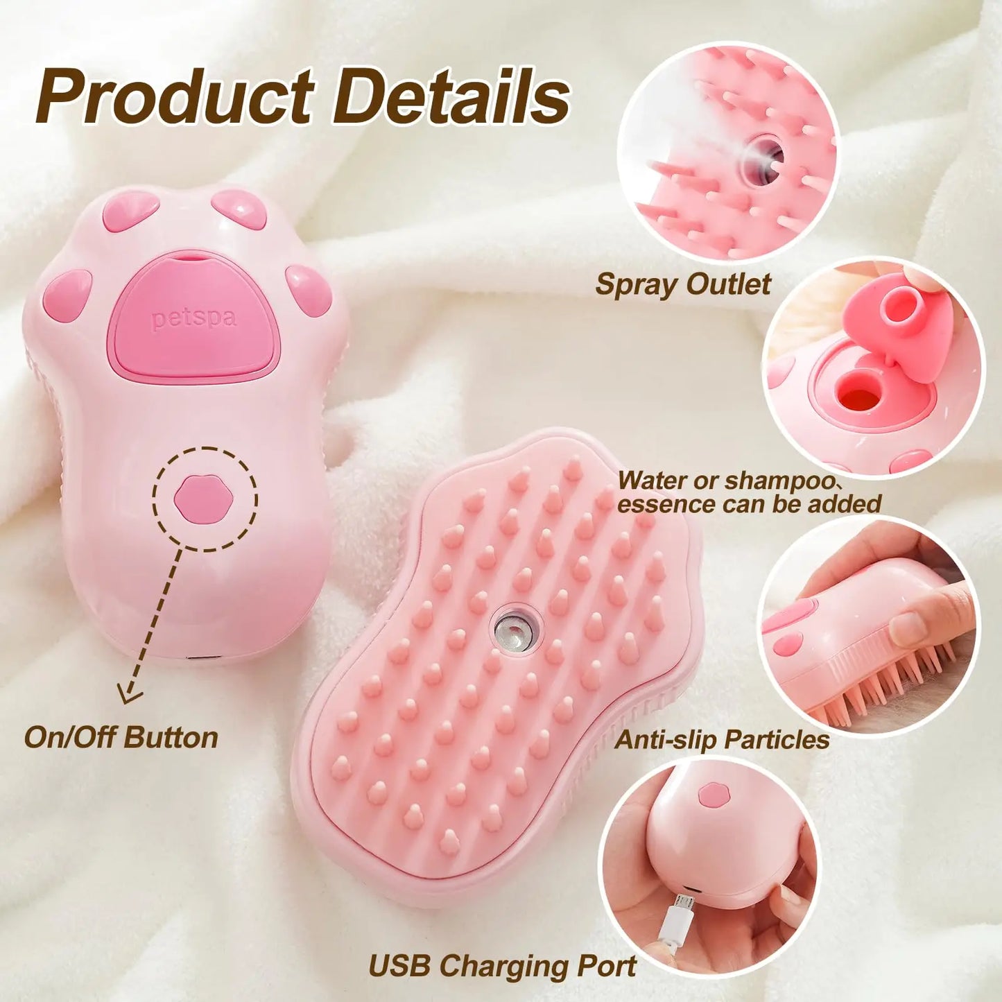 3-in-1 Pet Grooming Brush – Bath, Massage & Shedding Control! 🐾 - Pet Bliss