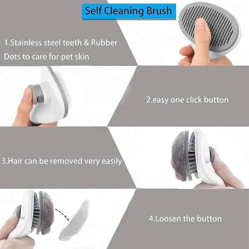 Self-Cleaning Pet Grooming Brush – Easy, Effective & Comfortable! - Pet Bliss