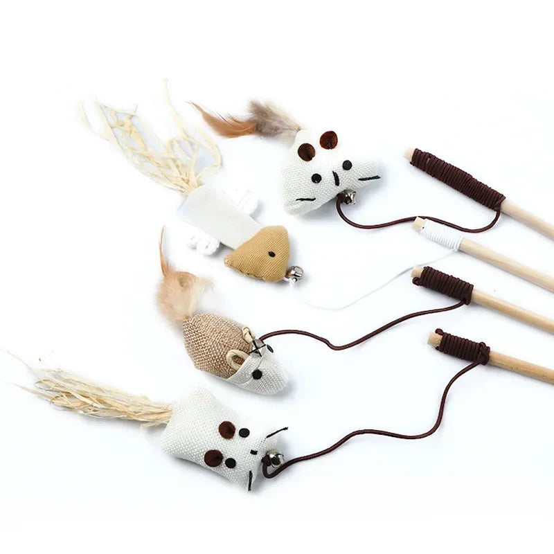 Interactive Cat Wand Toy Set 🎣 - Pet Bliss