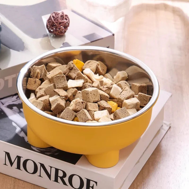 Bright Stainless-Steel Pet Bowl – Simple, Sturdy & Splash-Free - Pet Bliss