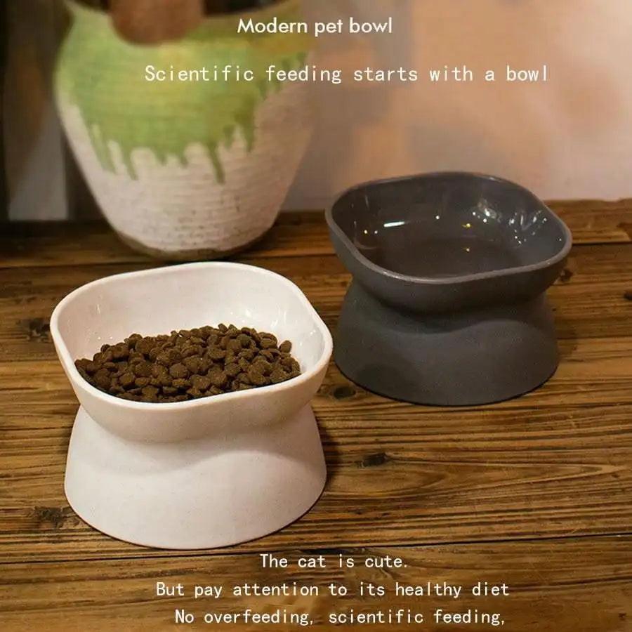 Curved Elevated Pet Bowl – Stylish, Ergonomic, and Spill-Resistant - Pet Bliss