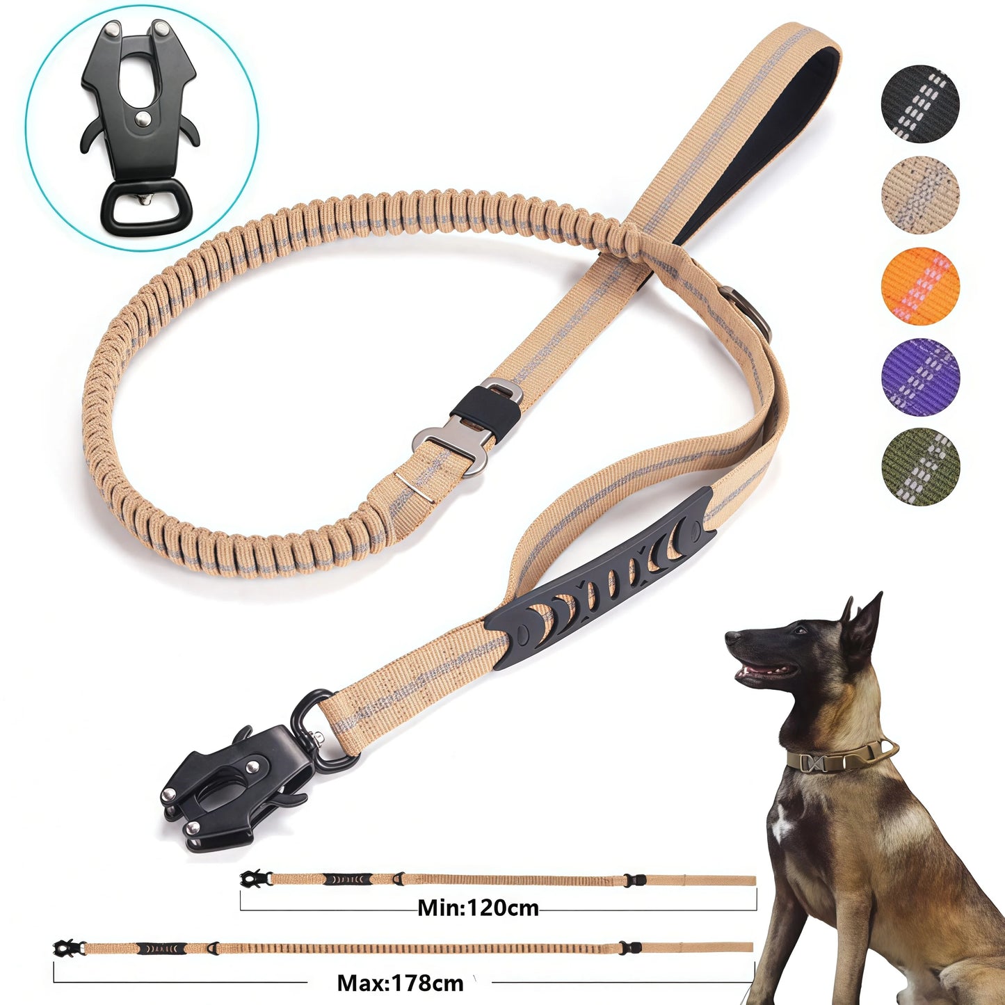Shock-Absorbing Bungee Dog Leash – Strength Meets Comfort - Pet Bliss